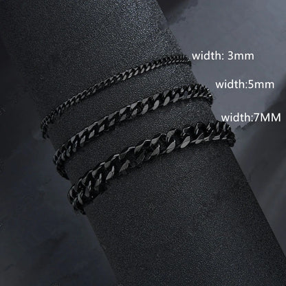 Cuban Chain Bracelet Classic Stainless Stee For Men and Women