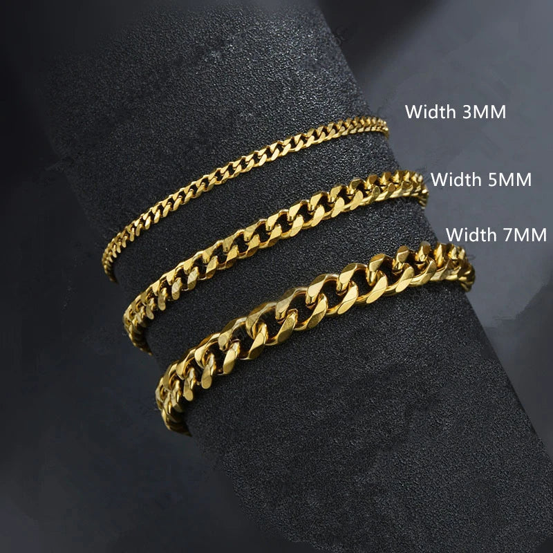 Cuban Chain Bracelet Classic Stainless Stee For Men and Women