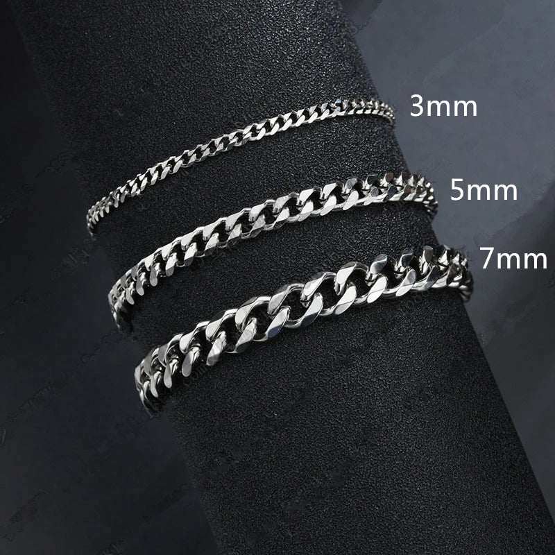 Cuban Chain Bracelet Classic Stainless Stee For Men and Women